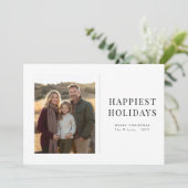 Gelukkigste Feestdagen Familiefoto Kerst Maroon Feestdagenkaart (Staand voorkant)