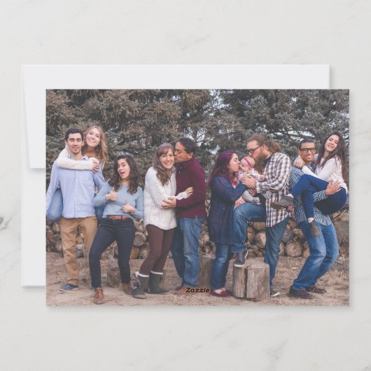 Gelukkigste Feestdagen Familiefoto Kleurrijke Kers Feestdagenkaart (Achterkant)
