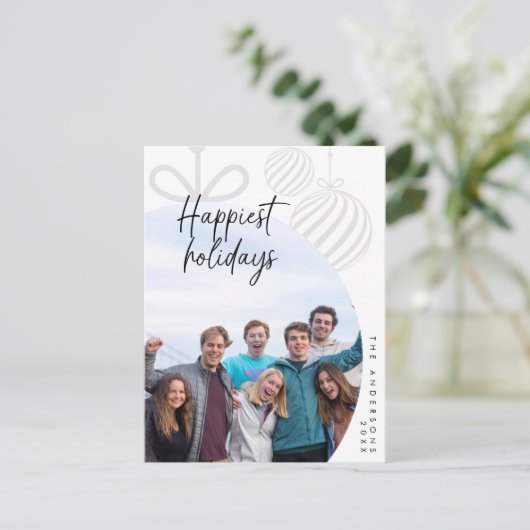 Gelukkigste Feestdagen, familiefoto, seizoensgroet Briefkaart (Staand voorkant)