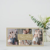 Gelukkigste Feestdagen Fancy Script Multi Foto Col Feestdagenkaart (Staand voorkant)