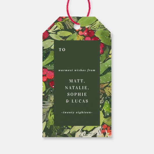 Gelukkigste feestdagen foto cadeaulabel (Achterkant)