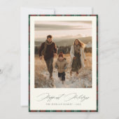 Gelukkigste Feestdagen Foto Plaid Christmas Kaart (Voorkant)