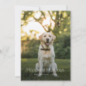 Gelukkigste Feestdagen Grappige Hond Foto Kerst Ka Feestdagenkaart (Voorkant)