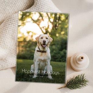Gelukkigste Feestdagen Grappige Hond Foto Kerst Ka Feestdagenkaart
