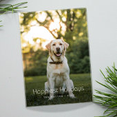 Gelukkigste Feestdagen Grappige Hond Foto Kerst Ka Feestdagenkaart