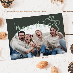 Gelukkigste Feestdagen Groene Kerstvakantie Kaart