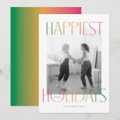 Gelukkigste Feestdagen In Regenboogkleur Feestdagenkaart (Voorkant / Achterkant)