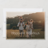 Gelukkigste Feestdagen Minimale Familiefoto Kerst Feestdagenkaart (Voorkant)