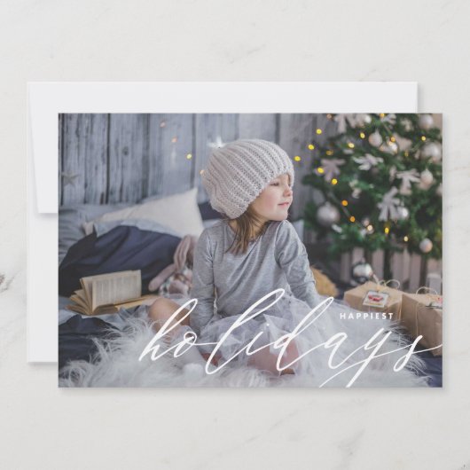 Gelukkigste Feestdagen Moderne Foto Feestdagenkaart (Voorkant)