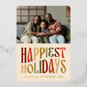 Gelukkigste Feestdagen Retro Kleurrijke Kerstfoto (Voorkant)