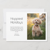 Gelukkigste Feestdagen Schattigee Hond Foto Kerst  Feestdagenkaart (Voorkant)