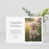 Gelukkigste Feestdagen Schattigee Hond Foto Kerst  Feestdagenkaart (Staand voorkant)