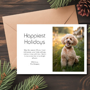 Gelukkigste Feestdagen Schattigee Hond Foto Kerst  Feestdagenkaart