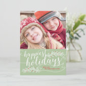 Gelukkigste Feestdagen Script Photo Card Feestdagenkaart (Staand voorkant)