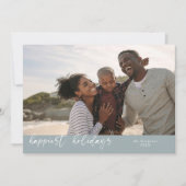 Gelukkigste Feestdagen Script Stone Kerstfoto Feestdagenkaart (Voorkant)