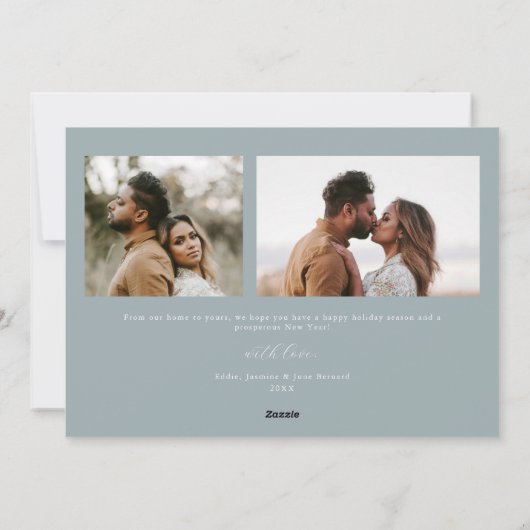 Gelukkigste Feestdagen Script Stone Kerstfoto Feestdagenkaart (Achterkant)