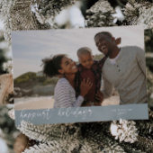 Gelukkigste Feestdagen Script Stone Kerstfoto Feestdagenkaart