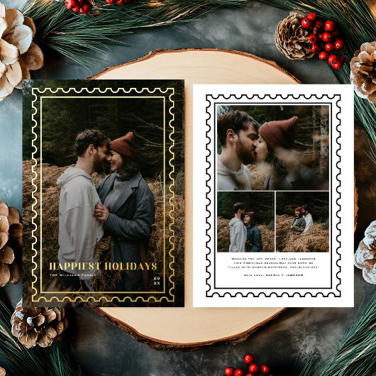 Gelukkigste Feestdagen Stempel familie Foto