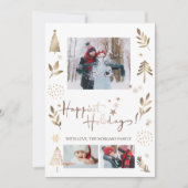 Gelukkigste Feestdagen Sterren Pine Tree Foto Aankondiging (Voorkant)