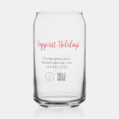 Gelukkigste feestdagen toevoegen business logo naa blikvorm glas (Achterkant)