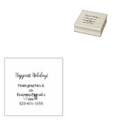 Gelukkigste feestdagen toevoegen business logo naa rubberstempel (Gestempeld)