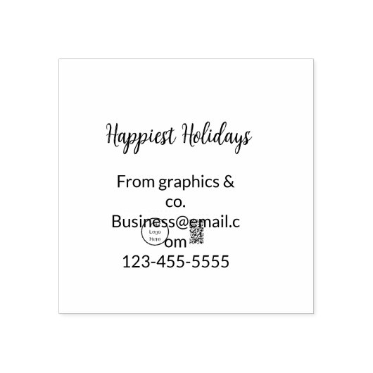 Gelukkigste feestdagen toevoegen business logo naa rubberstempel (Afrduk)