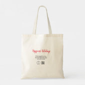 Gelukkigste feestdagen toevoegen business logo naa tote bag (Achterkant)