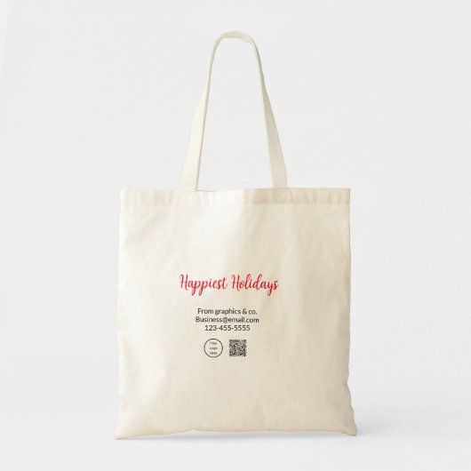 Gelukkigste feestdagen toevoegen business logo naa tote bag (Voorkant)