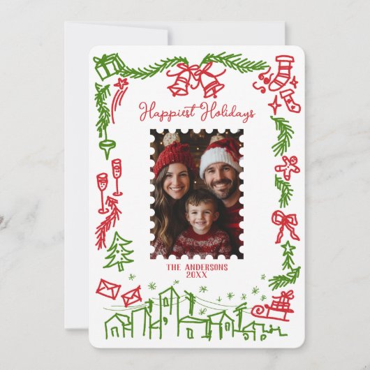 Gelukkigste Feestdagen Vrolijk Kerstfeest Familief Kaart (Voorkant)