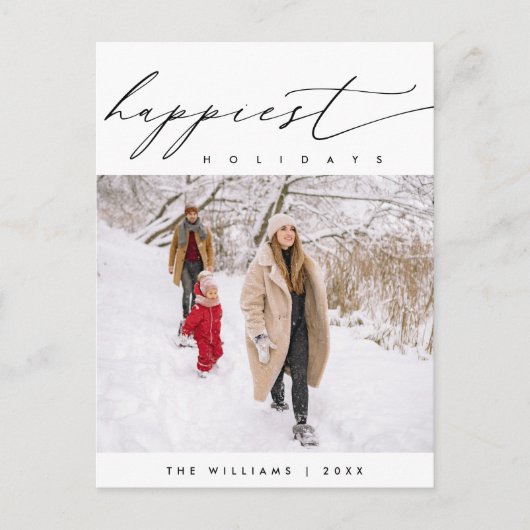 Gelukkigste Feestdagen, Vrolijke Kerstmis Familie  Briefkaart (Voorkant)