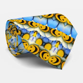 Gelukkigste Gelukkig Gezicht Satijnen Patroon Stropdas (Opgerold)