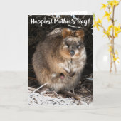 Gelukkigste Gelukkige Moederdag Quokka Australië Kaart (Gele Bloem)