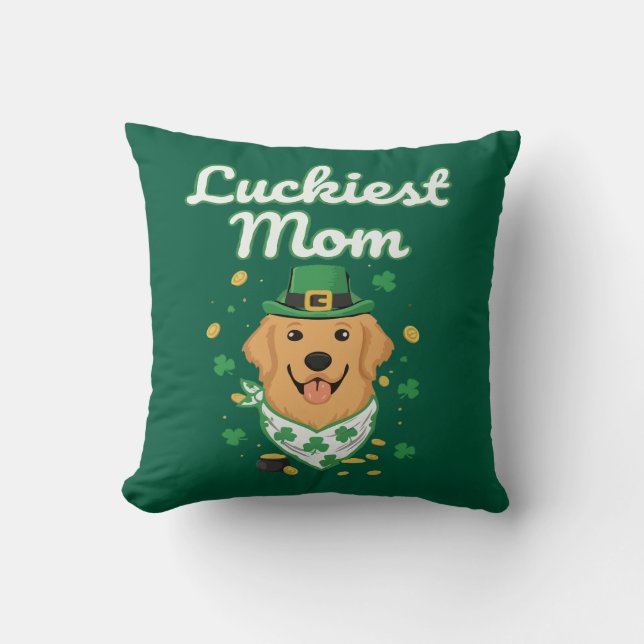 Gelukkigste Golden Retriever Moeder St. Patrick's  Kussen (Voorkant)