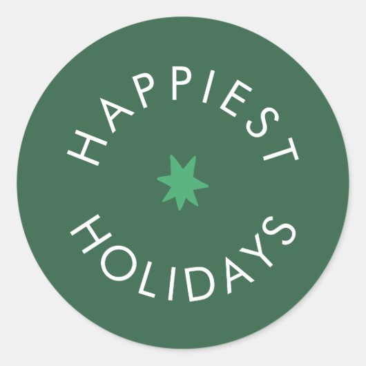 Gelukkigste Holiday Star Badge Ronde Sticker (Voorkant)