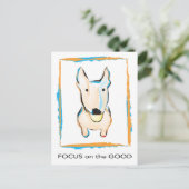 Gelukkigste hond ooit Engelse stier Terrier Briefkaart (Staand voorkant)