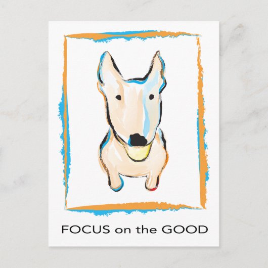 Gelukkigste hond ooit Engelse stier Terrier Briefkaart (Voorkant)