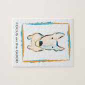 Gelukkigste hond ooit Engelse stier Terrier Legpuzzel (Horizontaal)