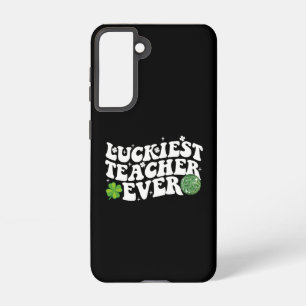 Gelukkigste leraar ooit Disco Ball Shamrock Groovy Samsung Galaxy Hoesje