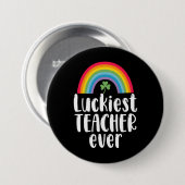 Gelukkigste Leraar Ooit School Cadeau St. Patrick' Ronde Button 7,6 Cm (Voorkant /achterkant)