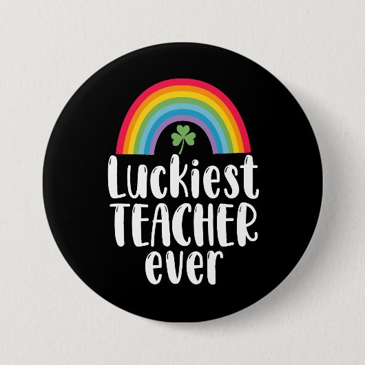 Gelukkigste Leraar Ooit School Cadeau St. Patrick' Ronde Button 7,6 Cm (Voorkant)