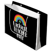 Gelukkigste leraar ooit school cadeau St Patricks  Groot Cadeauzakje (Voorkant Gekanteld)