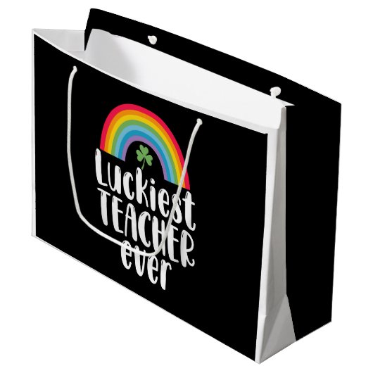 Gelukkigste leraar ooit school cadeau St Patricks  Groot Cadeauzakje (Voorkant Gekanteld)