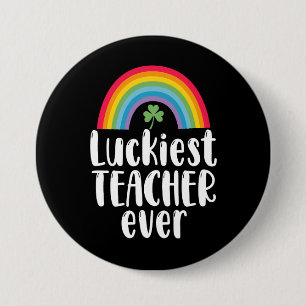 Gelukkigste leraar ooit school cadeau St Patricks  Ronde Button 7,6 Cm
