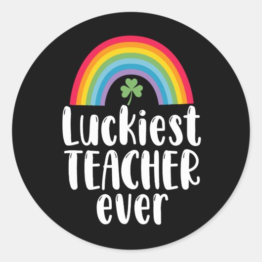 Gelukkigste leraar ooit school cadeau St Patricks  Ronde Sticker (Voorkant)