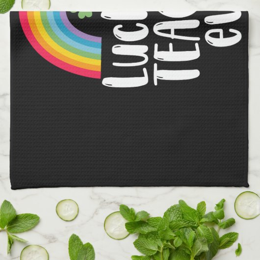 Gelukkigste leraar ooit school cadeau St Patricks  Theedoek (Gevouwen)