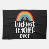 Gelukkigste leraar ooit school cadeau St Patricks  Theedoek (Horizontaal)