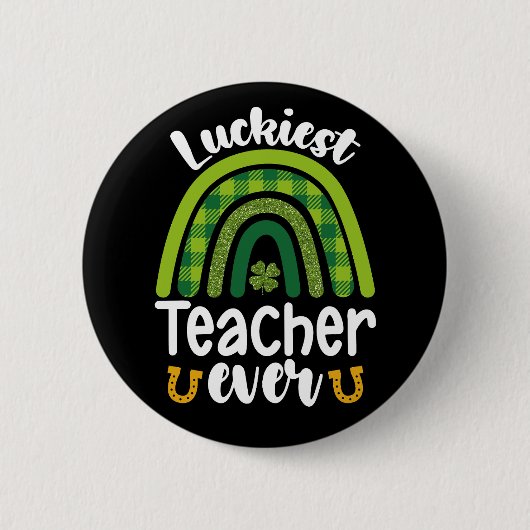 Gelukkigste Leraar Ooit School St. Patrick's Dag Ronde Button 5,7 Cm (Voorkant)