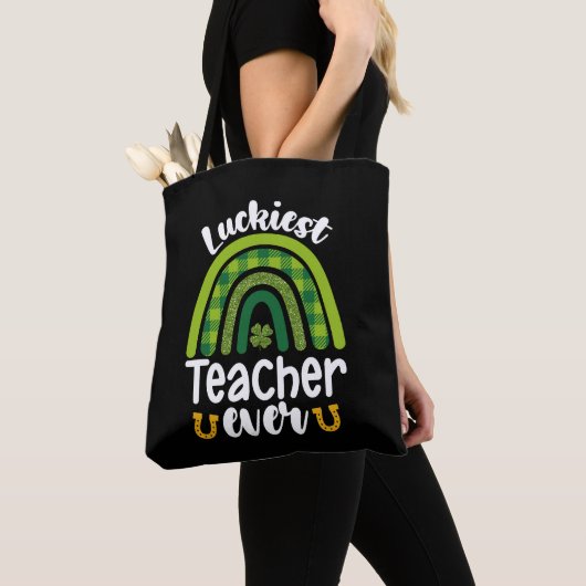 Gelukkigste Leraar Ooit School St. Patrick's Dag Tote Bag (Dichtbij)