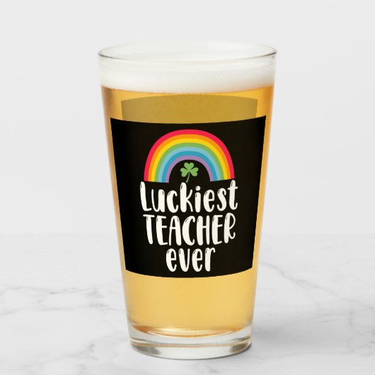 Gelukkigste leraar ooit schoolcadeau St. Patricksd Glas (Voorkant gevuld)