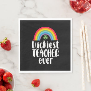 Gelukkigste leraar ooit schoolcadeau St. Patricksd Servet